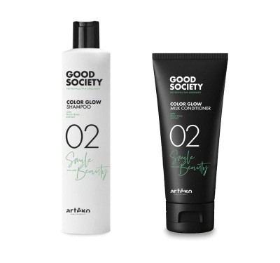 Artego Good Society COLOR GLOW, zestaw do pielęgnacji włosów szampon 250ml + odżywka 200ml