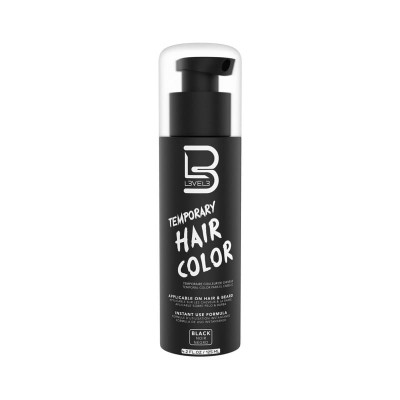 Zdjęcie produktu LEVEL3 Czarna tymczasowa farba do włosów i brody 125ml