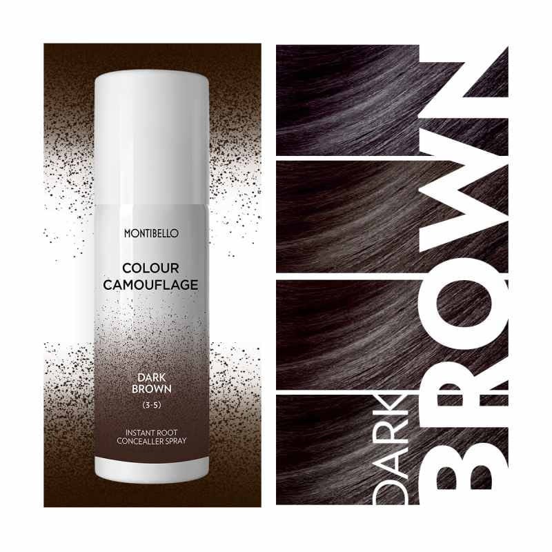 Montibello Colour Camouflage 3-4, Dark Brown, spray korygujący kolor do odrostów, odcień ciemny brąz 125 ml