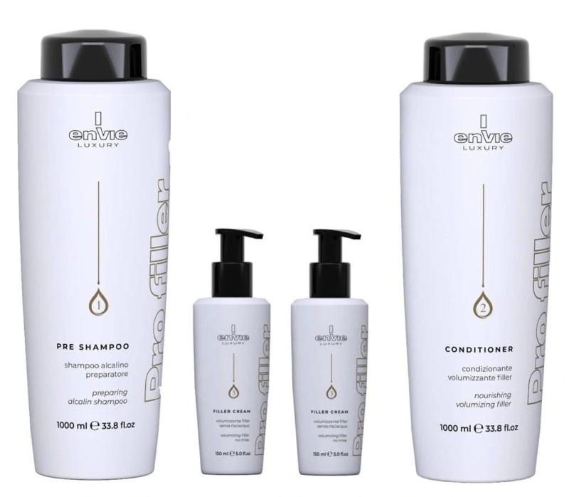 Zestaw Botoks do włosów Envie 24K, Zabieg regenerujący, szampon 1000 ml, odżywka 1000 ml, 2 x krem 150ml