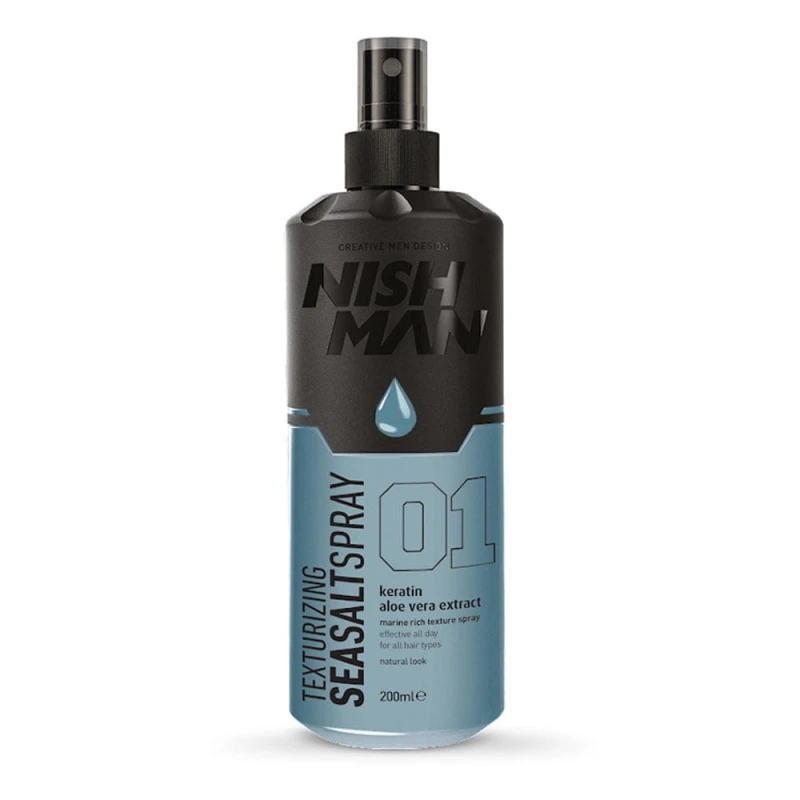 Nishman Sea Salt Spray 01, Teksturyzujący tonik do włosów na bazie soli morskiej 200 ml