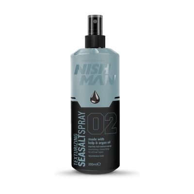 Zdjęcie produktu Nishman Sea Salt Spray 02 Kelp & Argan Oil, Teksturyzujący tonik do włosów na bazie soli morskiej 200 ml