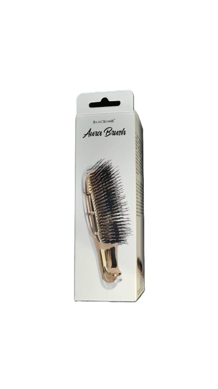 Szczotka trychologiczna do włosów Aura Brush BlaCKomb złota
