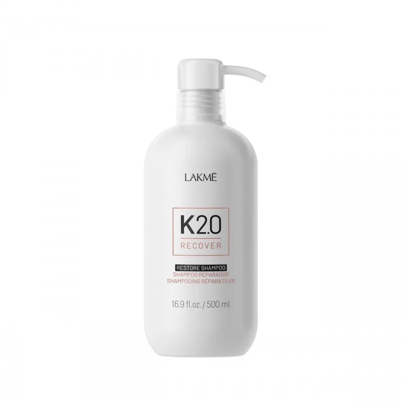 Szampon Lakme K2.0 PRO Restore, głęboko nawilża, wzmacnia i odbudowuje zniszczone włosy 500 ml