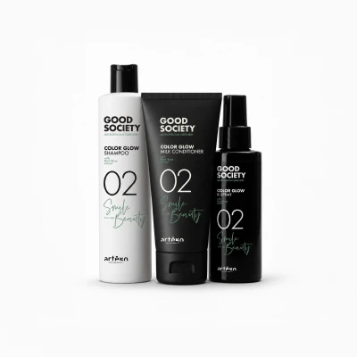 Zdjęcie produktu Artego Good Society COLOR GLOW, zestaw do pielęgnacji włosów szampon + odżywka + spray dwufazowy