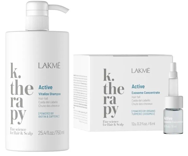 Zestaw Kosmetyków Lakme Active do włosów wypadających: Szampon 750 ml + Ampułki 12x6 ml