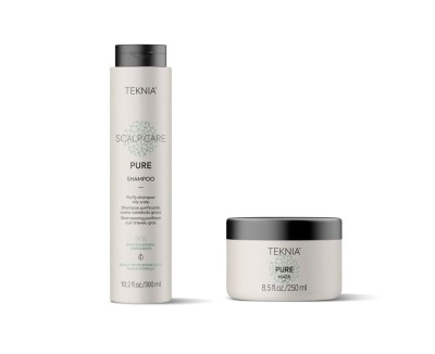 Zdjęcie produktu Lakme Teknia Pure, Micelarny zestaw do włosów przetłuszczających się szampon + maska