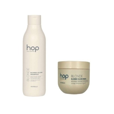 Zdjęcie produktu Montibello HOP Blonde Glow, Duży zestaw do pielęgnacji włosów blond i rozjaśnianych szampon + maska