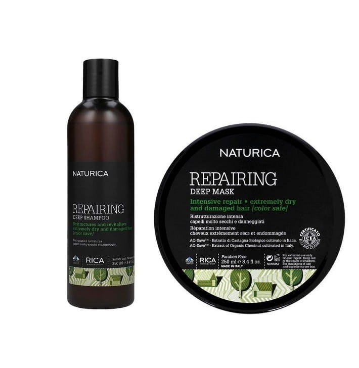 Zestaw Rica Repairing, zestaw naprawczy do włosów : szampon + maska