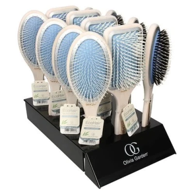 Zdjęcie produktu Olivia Garden Eco Hair, Zestaw szczotek do rozczesywania Paddle, display 12 szt.