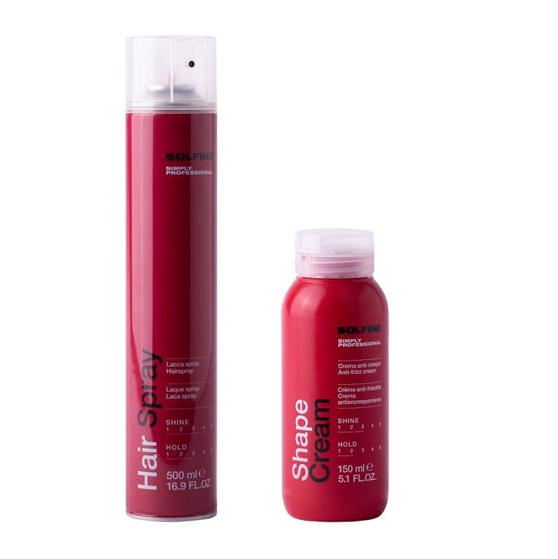 Zestaw do stylizacji Solfine: Lakier Hair Spray 500 ml + krem modelujący 150 ml