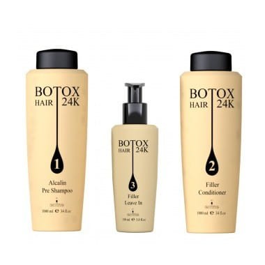 Zestaw Botoks do włosów Envie 24K, Zabieg regenerujący, szampon 1000 ml, odżywka 1000 ml, krem 150ml