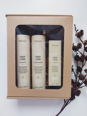 Zdjęcie produktu Zestaw Lakme Teknia Deep Care, regenerujący włosy suche: Szampon, odżywka, krople