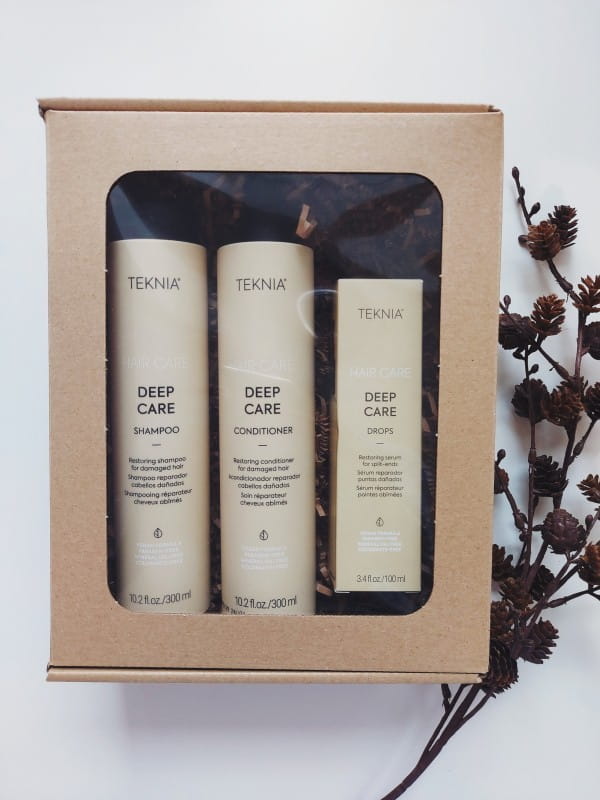 Zestaw Lakme Teknia Deep Care, regenerujący włosy suche: Szampon, odżywka, krople