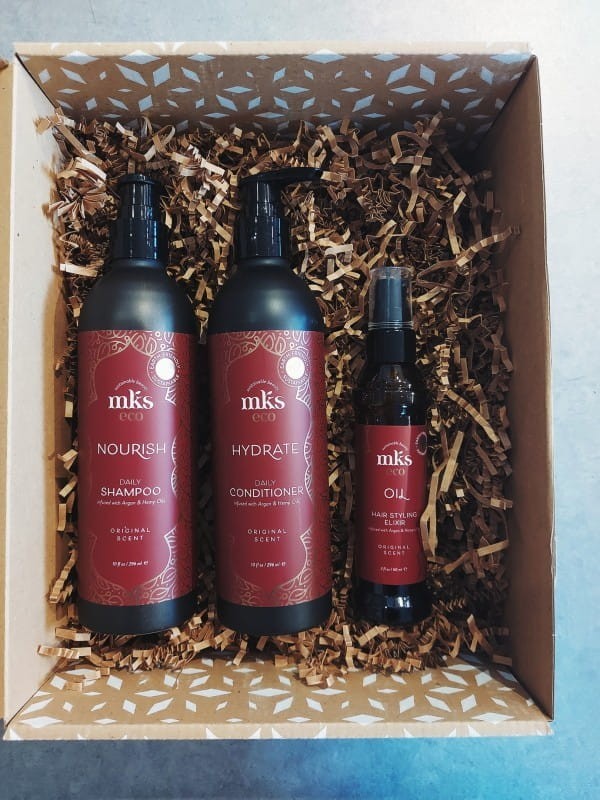 Zestaw kosmetyków MKS ECO Nourish: Szampon + Odżywka + Olejek do włosów