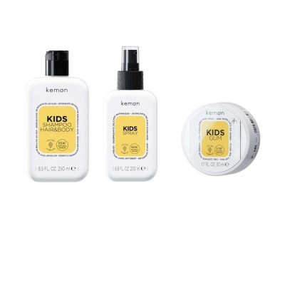 Zdjęcie produktu Zestaw Kemon Kids: Szampon do włosów + Spray do rozczesywania włosów + wosk modelujący