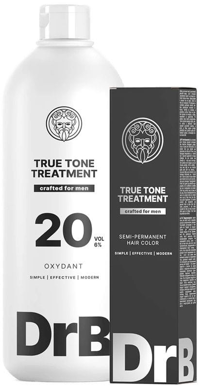 Zestaw do koloryzacji męskich włosów DrB: Aktywator + Farba 3G + akcesoria