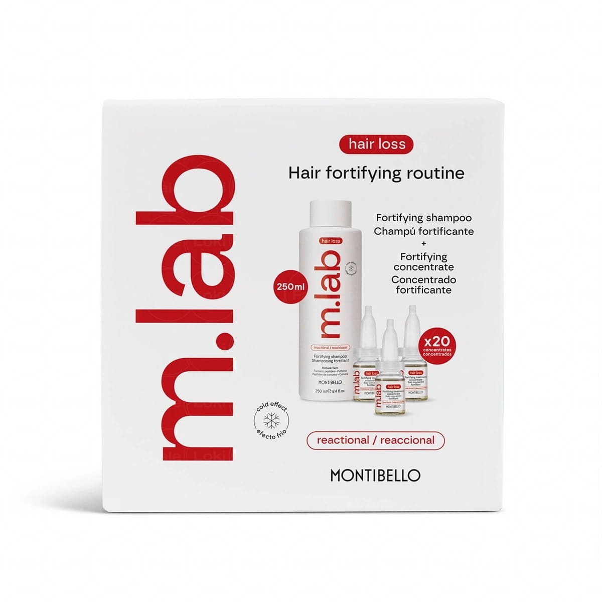 Kuracja Montoibello m.lab Zestaw przeciw reaktywnemu wypadaniu włosów Hair Energising Routine – Reactional