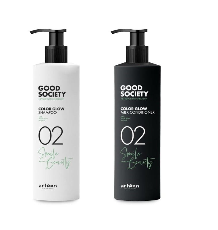 Artego Good Society COLOR GLOW, zestaw do pielęgnacji włosów szampon 1000ml + odżywka 1000ml