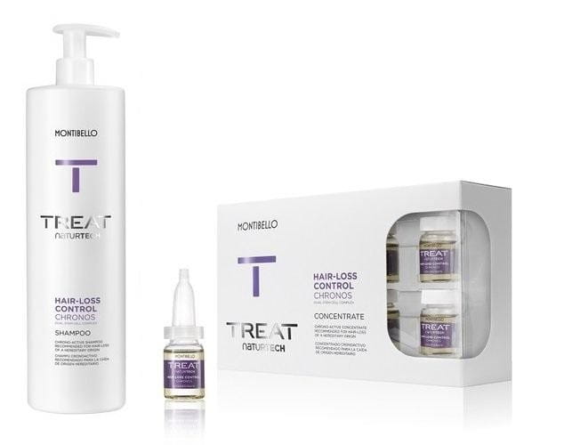 Montibello zestaw przeciw wypadaniu Chronos: szampon 1000 ml, ampułki Chronos 10x7 ml
