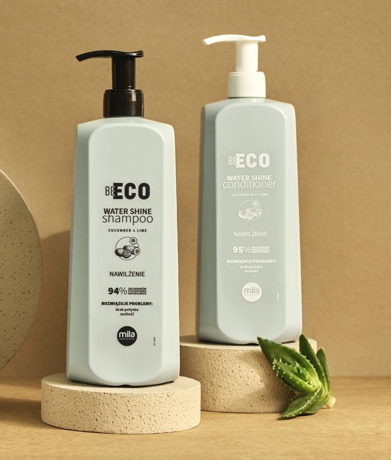 Zestaw nawilżający Mila Be Eco: Szampon Water Shine 900 ml + odżywka Water Shine 900 ml