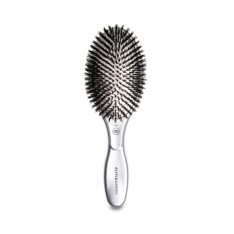 Szczotka Olivia Garden EXPERT CARE OVAL Boar Bristles Silver