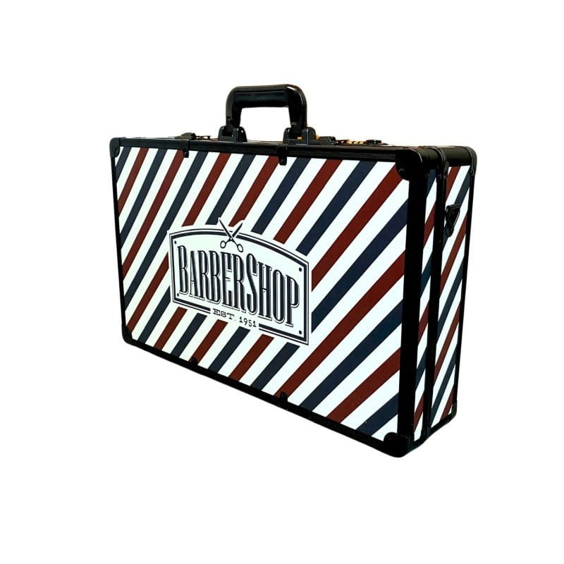 Walizka na sprzęt i kosmetyki barbera w paski
