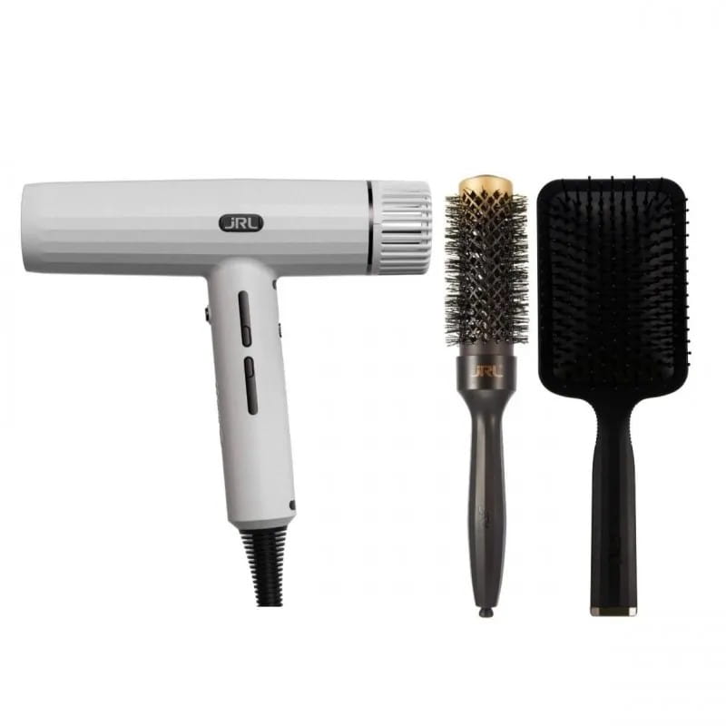 Zestaw JRL Forte Pro 2020HW biała suszarka do włosów z jonizacją, szczotka do modelowania, szczotka do włosów